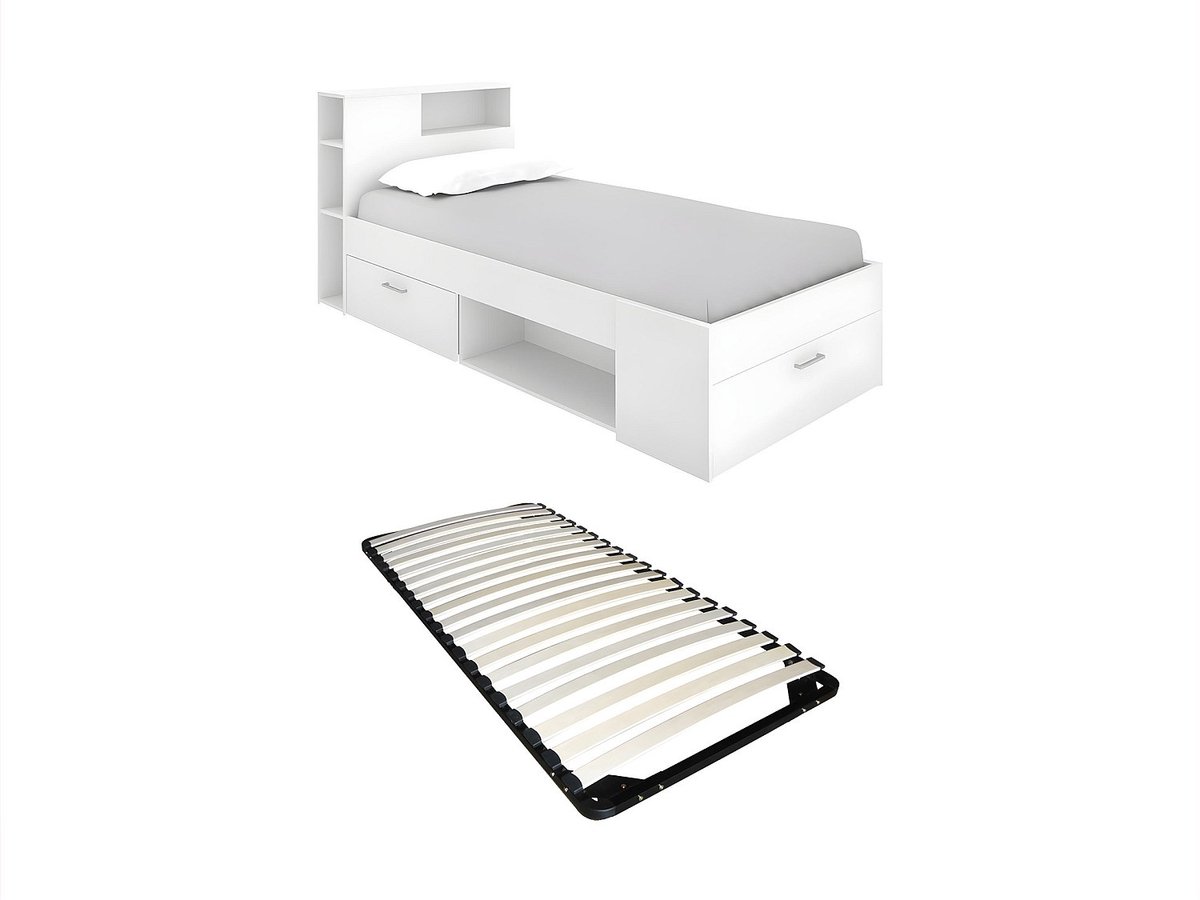 Vente-unique Bedframe hout wit 90 x 190 cm