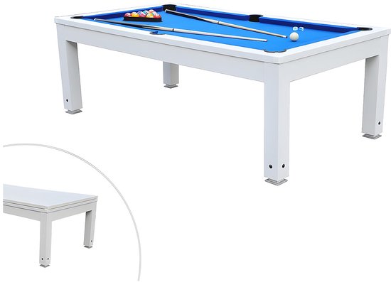 Vente-unique Biljart SNOOKER tafel moduleerbaar - Regelbare hoogte - 207 x 114 x 79 cm L 207.2 cm x H 78.5 cm x D 114.2 cm