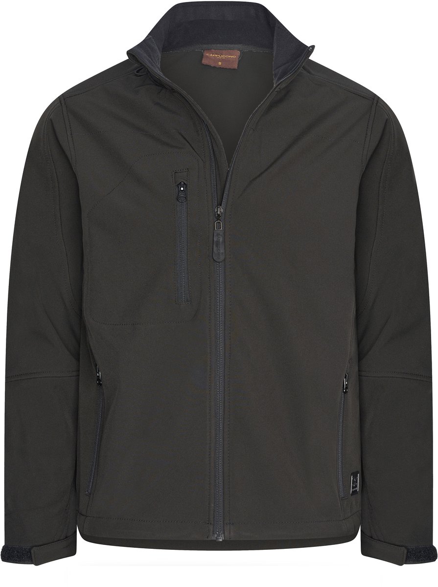 Cappuccino Italia Heren Outdoorjas Softshell Zip Jacket Zwart