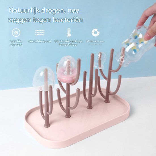 Ynkkvre - Droogrek voor babyflessen - Baby Flessenrek - Flessen Droogrek - 4 Verstelbare Armen - Opvouwbaar Design - BPA-Vrij PP - Inclusief Opvangbak van Ynkkvre — afbeelding 4