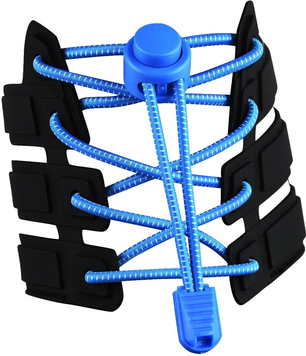 Sneaker Veters 120CM geschikt voor Sneakers - Elastische veters zonder strik - Geschikt voor studenten en volwassenen - Met sterke gesp en snelsluitfunctie (Blauw)