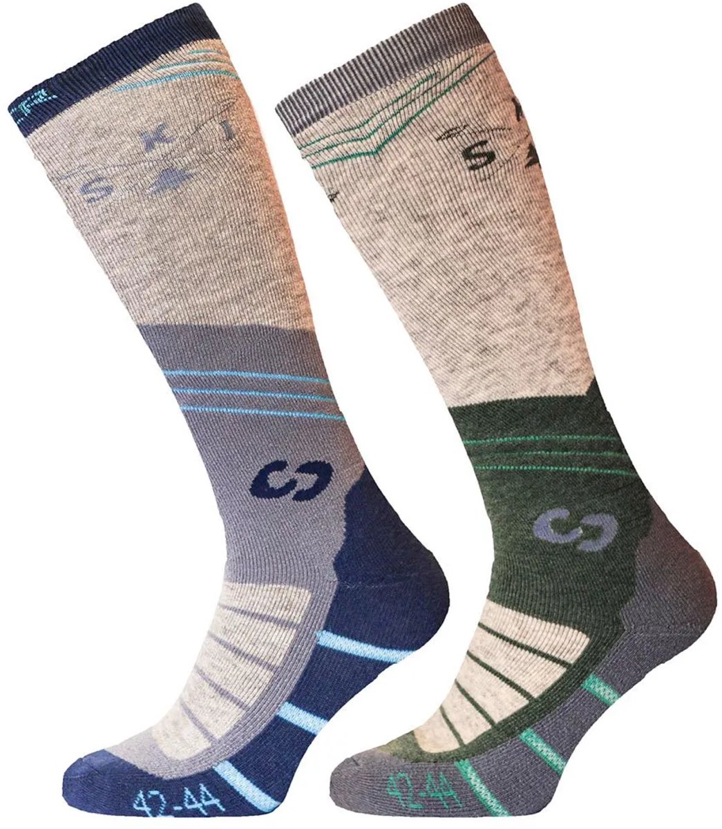 SINNER Mens Ski Socks Mountain Ski Double Pack Wintersportsokken Unisex - Maat 39-41