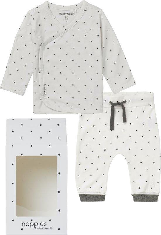 Noppies GiftSet(2delig) Unisex Shirt en Broek Wit Sterretjes - Maat 50