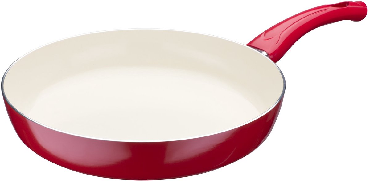 Unyqoos® Beige keramische koekenpan van 24 cm met krasbestendige afwerking