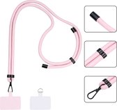 Casemania Extra Sterke Telefoonkoord - Mermaid Pink - Dikke Verstelbare Telefoonketting - Universeel Koord voor Smartphone - Stevig Glitter Roze Draagkoord voor Telefoon - Lanyard Crossbody Cord