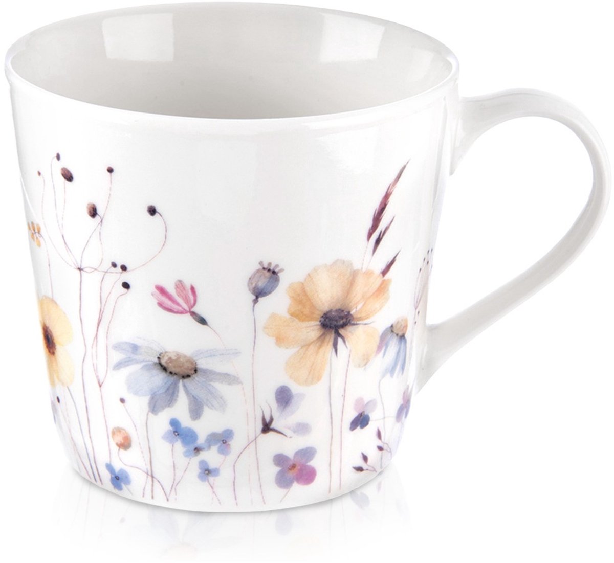 Mok Porselein Bloemen 430 ml - Koffiemok - Theebeker - Koffie - Beker
