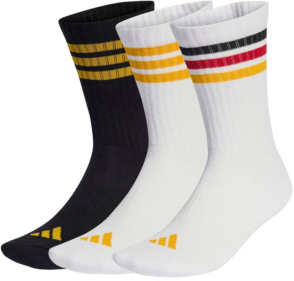 Adidas 3 Stripes Cushioned Sportswear Crewsokken 3 Eenheden Man Vrouw Zwart