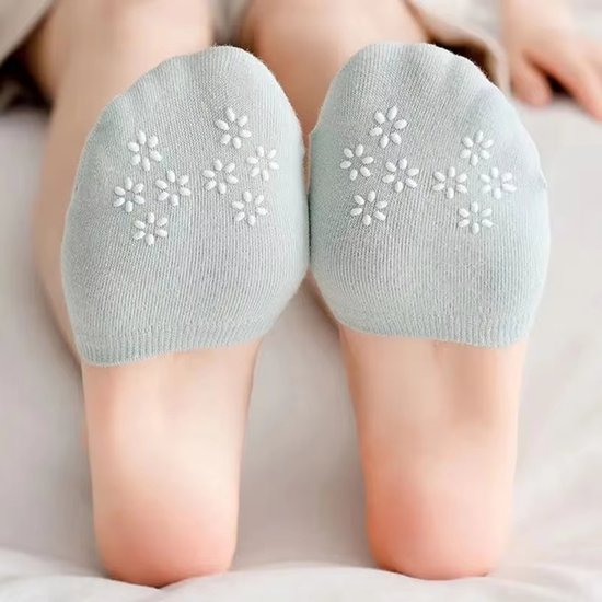 5 Paar Voorvoet Sokken voor Dames - Zwart - Zomer Half Sokken in Effen Candy Kleuren, Onzichtbare Teen- en Hielbeschermers van Ademend Katoen voor Hakken en Open Schoenen van Merkloos — afbeelding 5