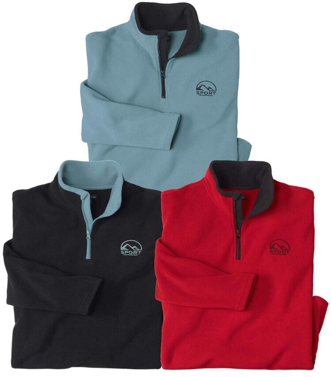 ATLAS FOR MEN - Set van 3 microfleece sweaters Atlas® - Heren - Verkrijgbaar in grote maten - L