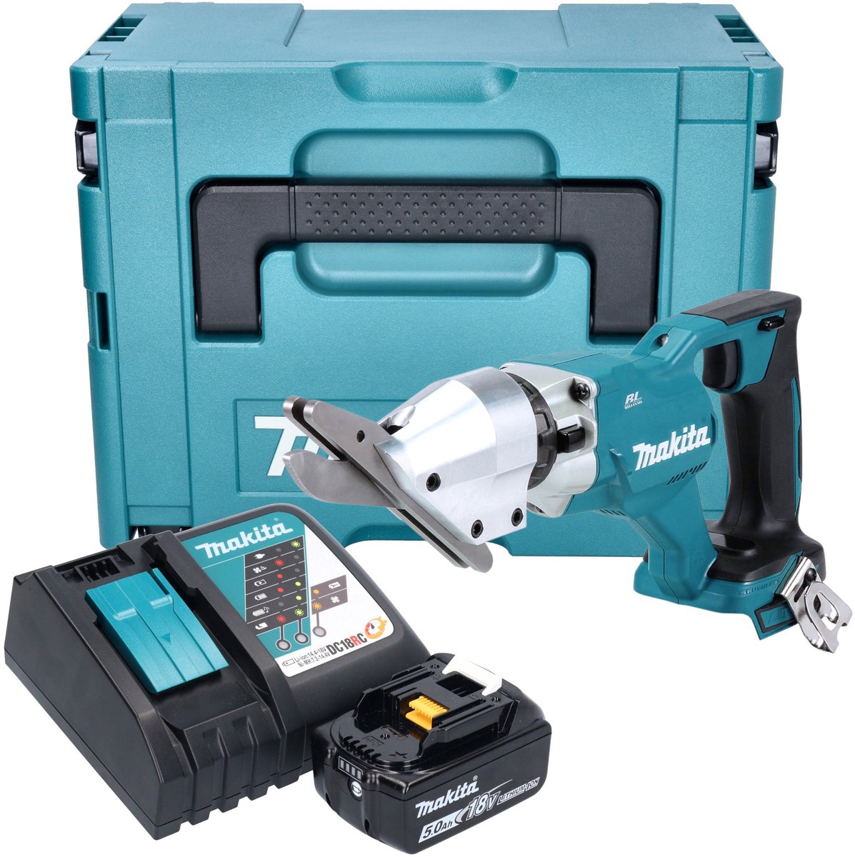 Makita DJS 800 RT1J accu vezelcementschaar 18 V borstelloos + 1x accu 5,0 Ah + oplader + Makpac