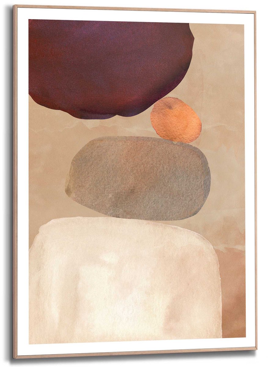 REINDERS Schilderij Aardse Balans - 70 x 50 - Hout - REINDERS Aardse Balans Hout