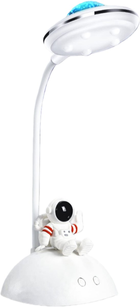 longziming -Leeslamp - Sterrenprojectie - 360° Verstelbare Flexibele Hals Dimbaar Licht Met Telefoonhouder - 1 Stuk - Kinderkamer Wit
