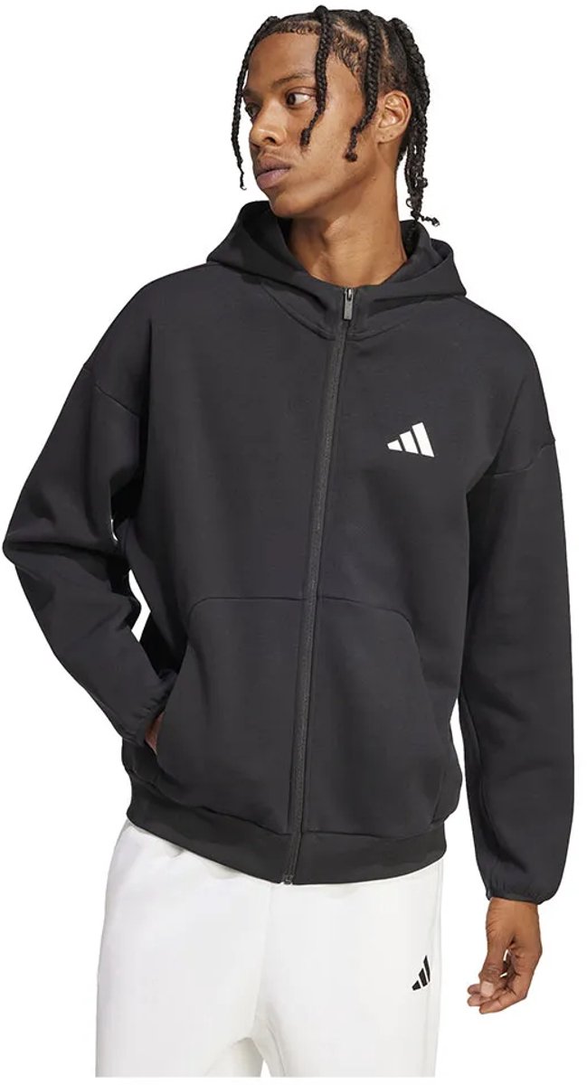 Adidas Future Icons Small Logo Sweatshirt Met Rits L Regular Man Zwart