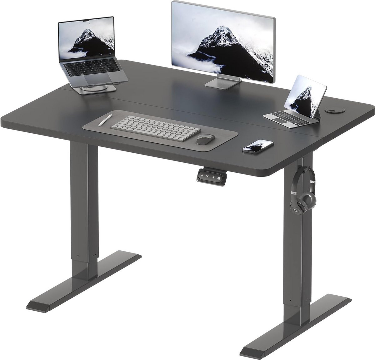 Zit-Sta Bureau – Elektrisch Verstelbaar Bureau – Staand Bureau – Computerbureau – In Hoogte Verstelbaar – 100 x 60 cm – Geheugenfunctie – Stil & Robuust