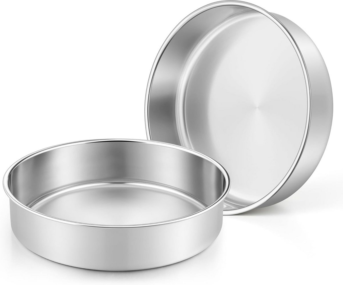 Set van 2 RVS Bakvormen - Ovale Taartvormen voor Oven - Hittebestendig