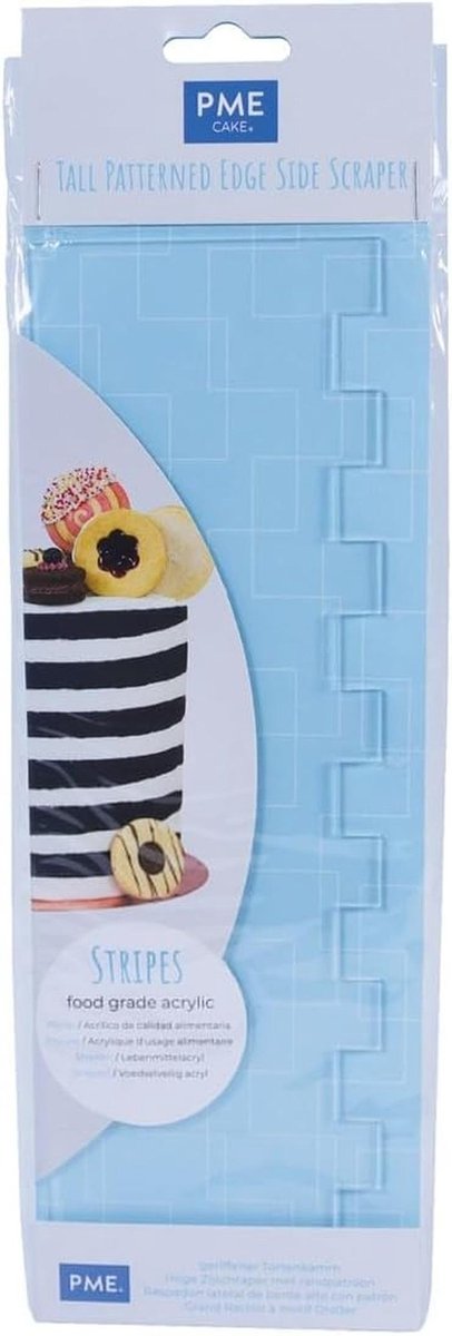 Stripe Patterned Side Scraper voor Taartdecoratie - 10"
