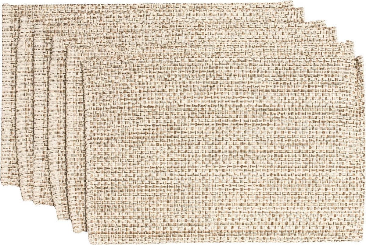 Tweekleurige Geweven Placemat - 6 Pack, 13" x 19"