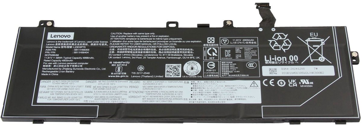 Lenovo L23D3P75 Batterij - 58Wh