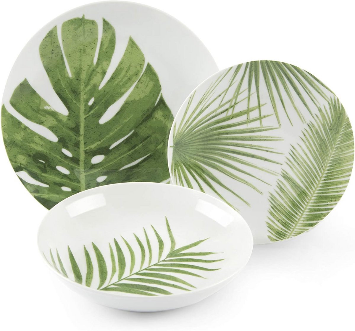 18-delig Foliage Bordenservies van Porselein - Ideaal voor elke Tafel