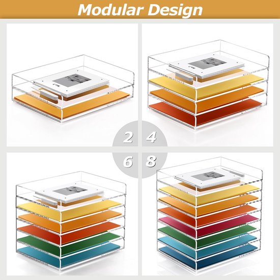 A4 Clear Acryl Custom ized Stacking File Organizer Büro Schreibtisch Dokument Ac