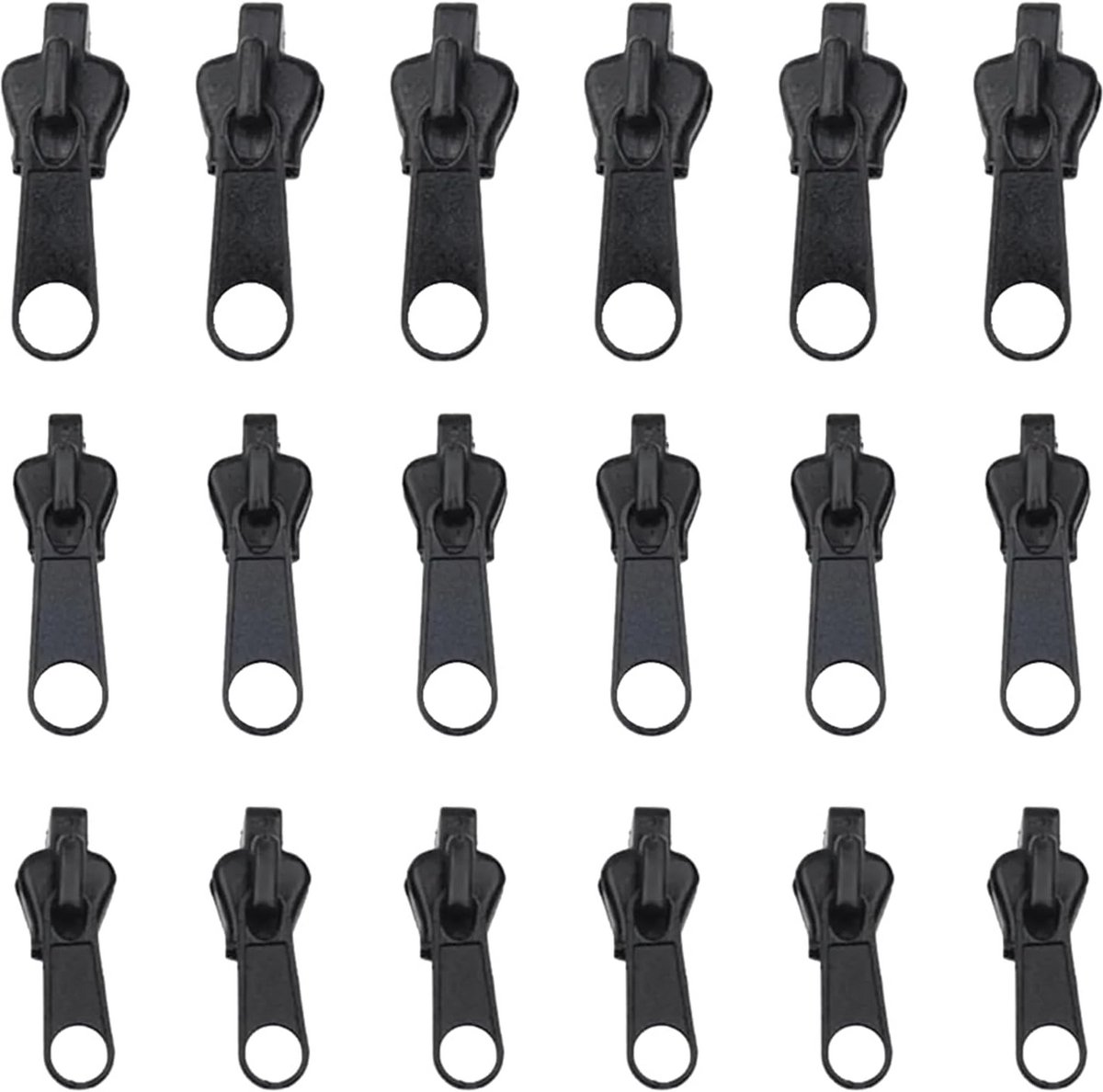 Universele Ritssluiting Reparatieset - 18 Stuks in 3 Maten voor Vervangen van Ritssluitingen