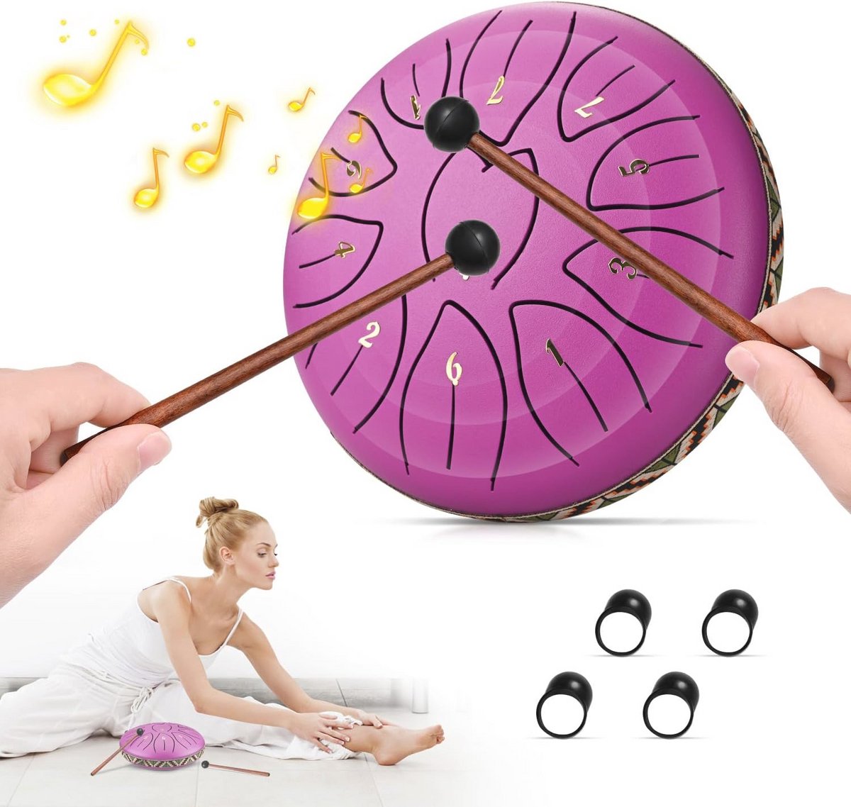 Stalen Tong Drum 6 Inch 11 Toon Handpan - Percussie Muziekinstrument voor Muzikale Educatie en Yoga