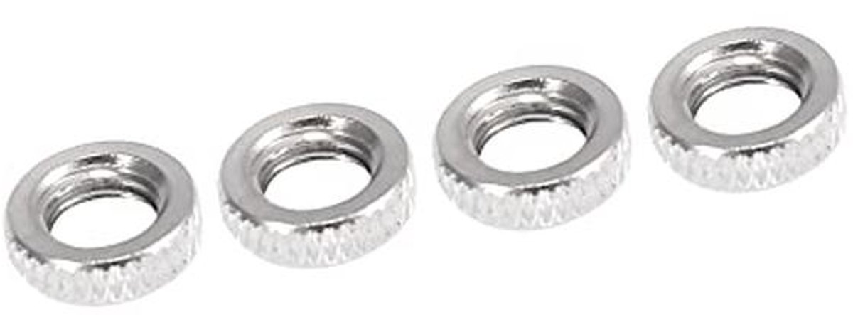 4 Stuks Fiets Franse Ventieladapter Moeren met Sluitringen - Zilver