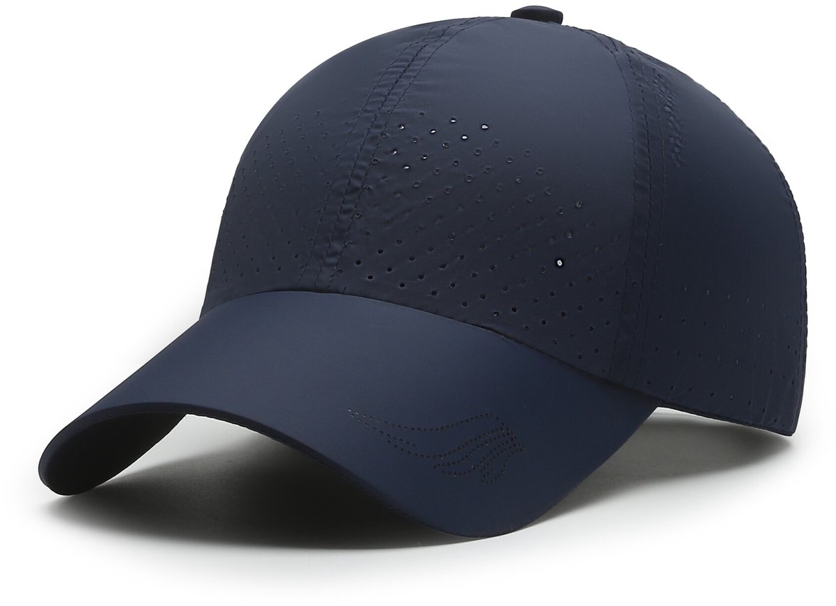 Geperforeerde Baseball Cap – Ademende, Sneldrogende Sportpet met Verstelbare Pasvorm en Zonbescherming voor Heren en Dames – Blauw