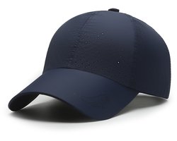 Geperforeerde Baseball Cap – Ademende, Sneldrogende Sportpet met Verstelbare Pasvorm en Zonbescherming voor Heren en Dames – Blauw