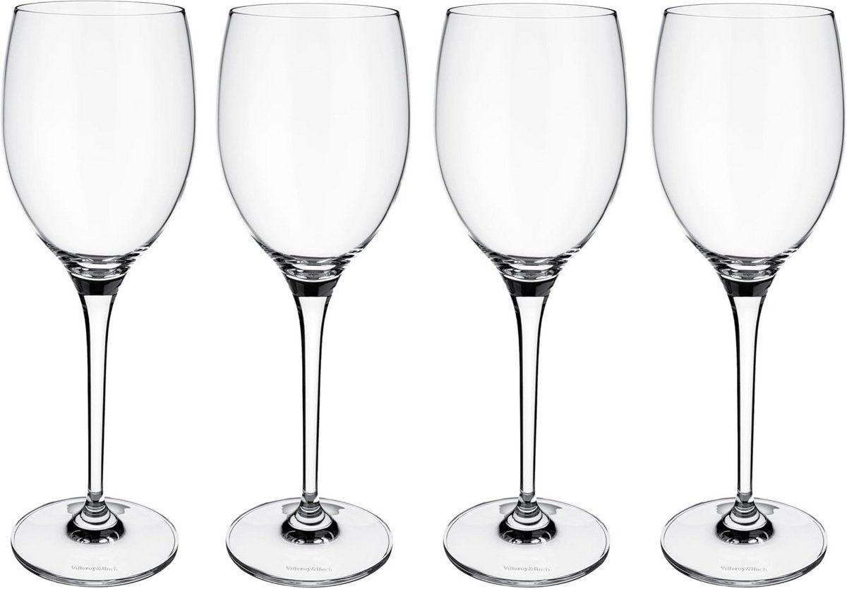 Set van 4 Witte Wijnglazen Kristal - 240 ml - Vaatwasmachinebestendig