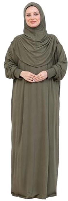 Vêtements de prière élégants avec Hijab pour femmes - Robe islamique en coton pour Eid, Ramadan, Umrah et Hajj