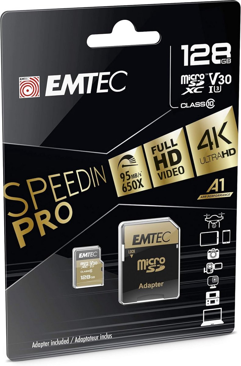 MicroSDXC Geheugenkaart 128GB - Klasse 10, UHS-I (U3), V30 voor Snelle Opslag