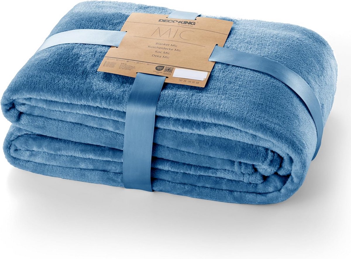 Microfleece Dekbed 220 x 240 cm Donkerblauw - Zacht en Fluffy