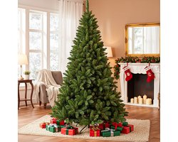 AG Luxe Kerstboom Met Verlichting 210 cm - Extra Vol Met 1200 Takken - Realistisch En Herbruikbaar - Kunstkerstboom - Kerstbomen - 1200 Takken - Zeer Vol
