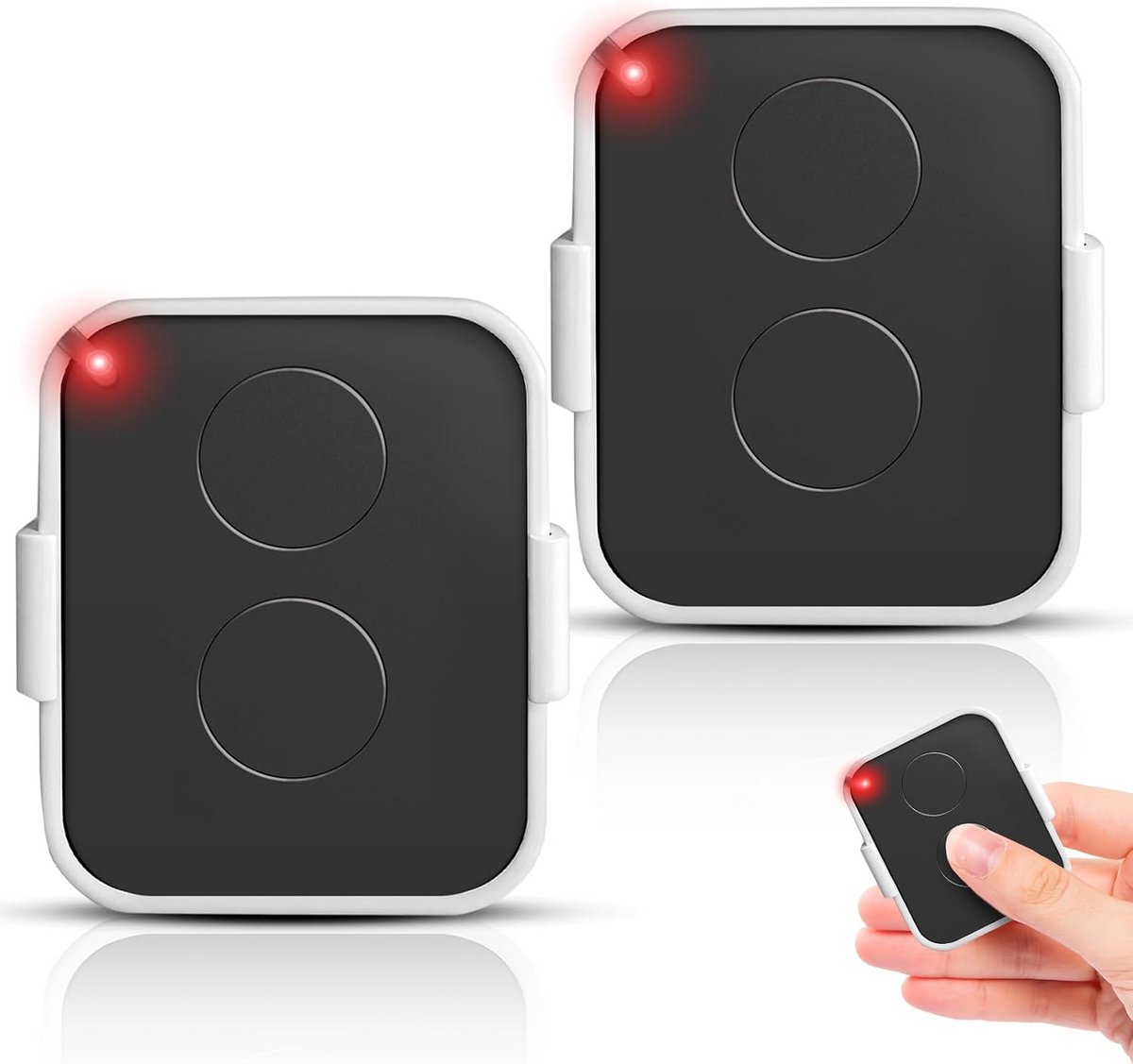 Universele 433,92 MHz Garagedeuwbediening - 2 Stuks Afstandsbediening Zwart/Wit
