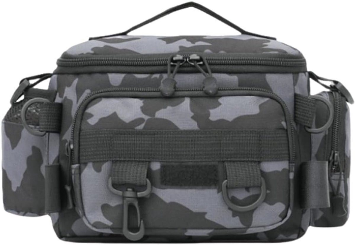Waterdichte Multifunctionele Vissentas voor Vissen - Grote Capaciteit Organizatortas met Meerdere Vakjes - Camouflage Outdoor Tas voor Wandelen en Reizen