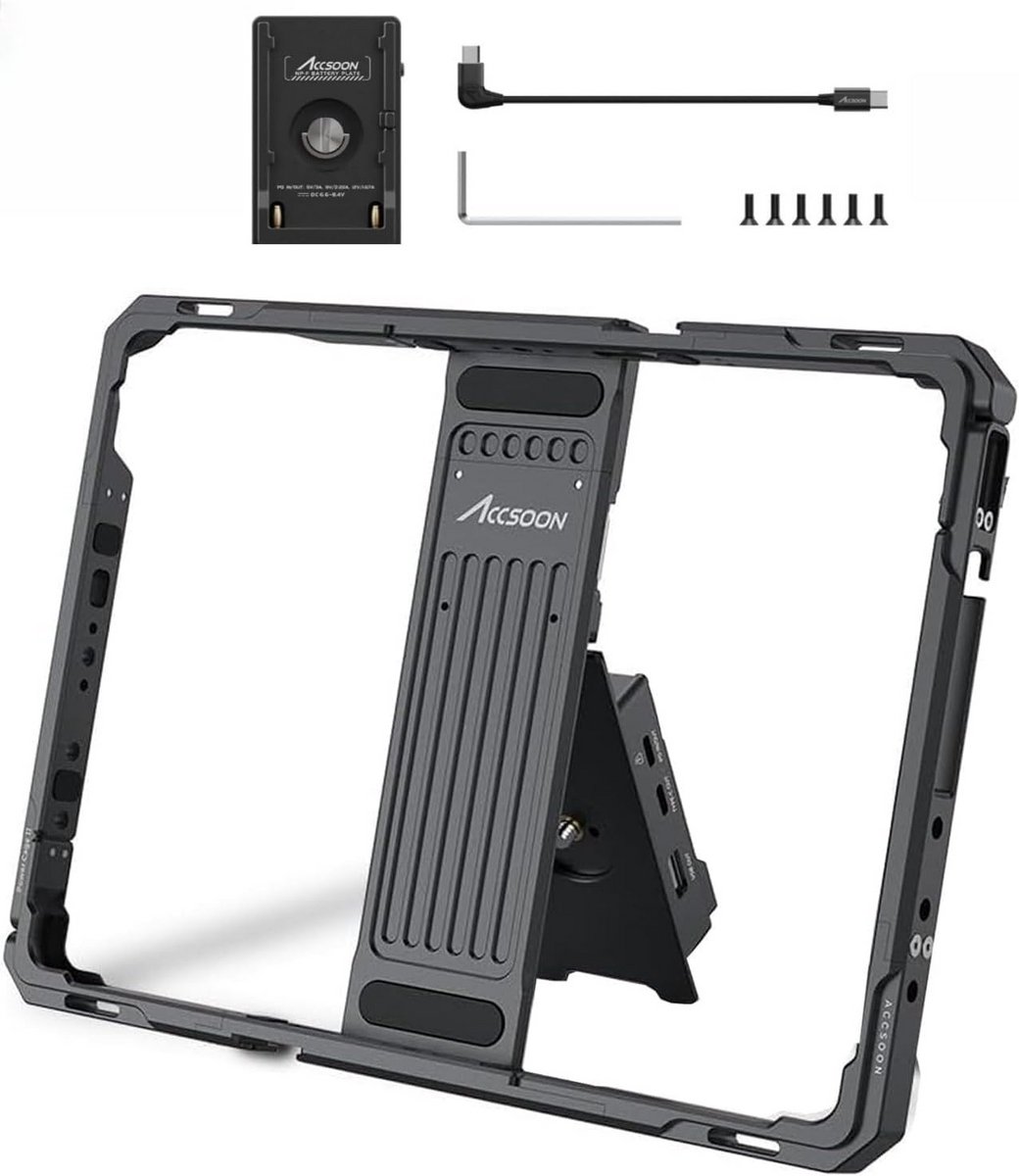 Verstelbare Power Cage voor iPad Pro 12.9 inch (3e t/m 6e Generatie) met Accu Adapter