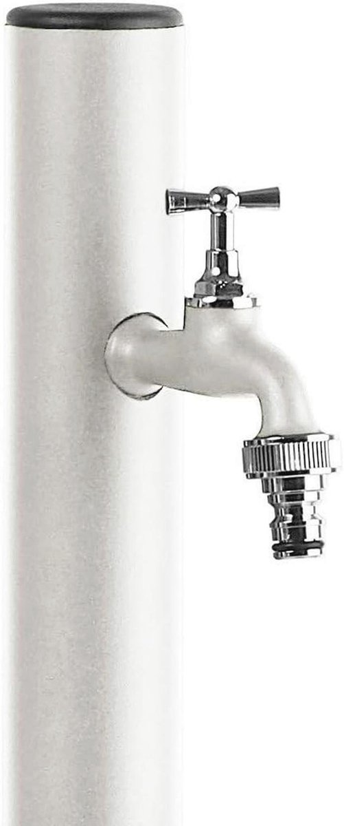 Witte Tuinwaterkolom met Houder voor Kraan - Elegante Wateroplossing voor je Tuin