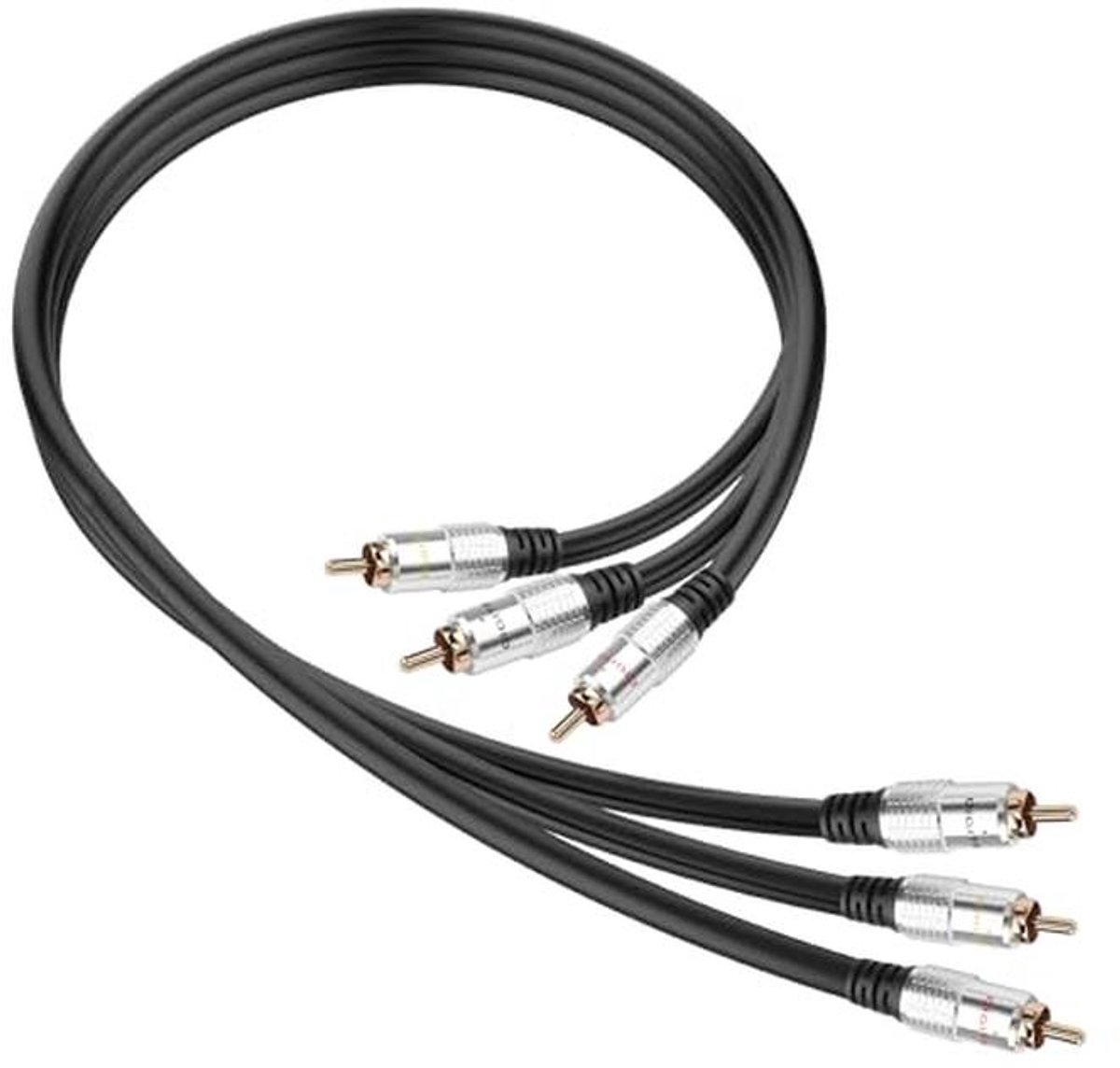 3RCA Mannelijke naar Mannelijke Audiokabel 50 cm - Stereo Audio/Video Verlengkabel voor Thuisbioscoop
