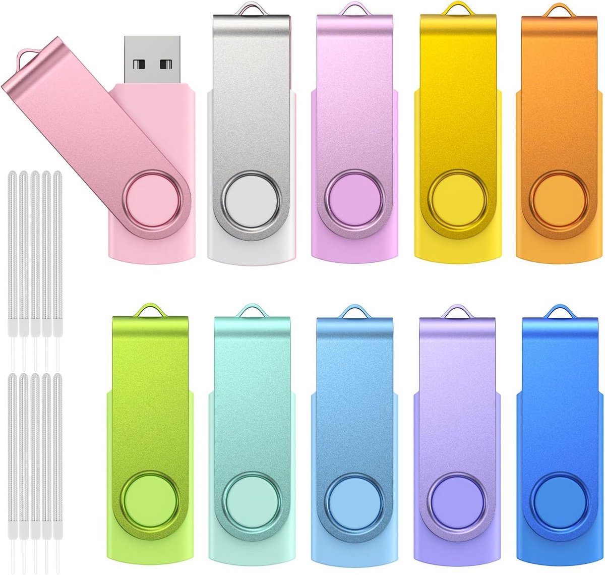 Kleurrijke 4GB USB Stick Set van 10 - Ideaal voor Back-ups en Bestandsbescherming