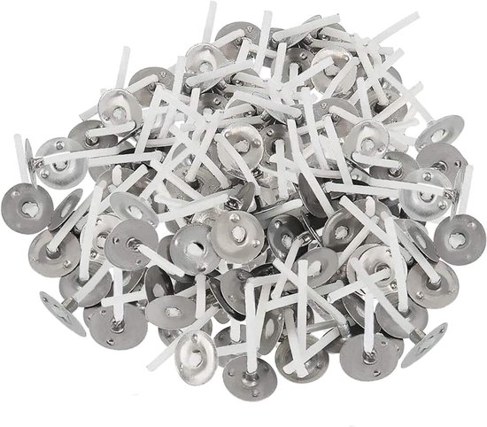 100 stks Kaarslonten met pit, 3 cm lang, plus een kaarsenhouder voor