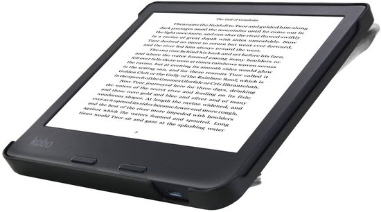 Origami Hoesje Geschikt voor Kobo Libra 2 - Hoes ZONDER SLAAP FUNCTIE Beschermhoes Cover - Zwart * - ereader hoesje - cover van Origami — afbeelding 2