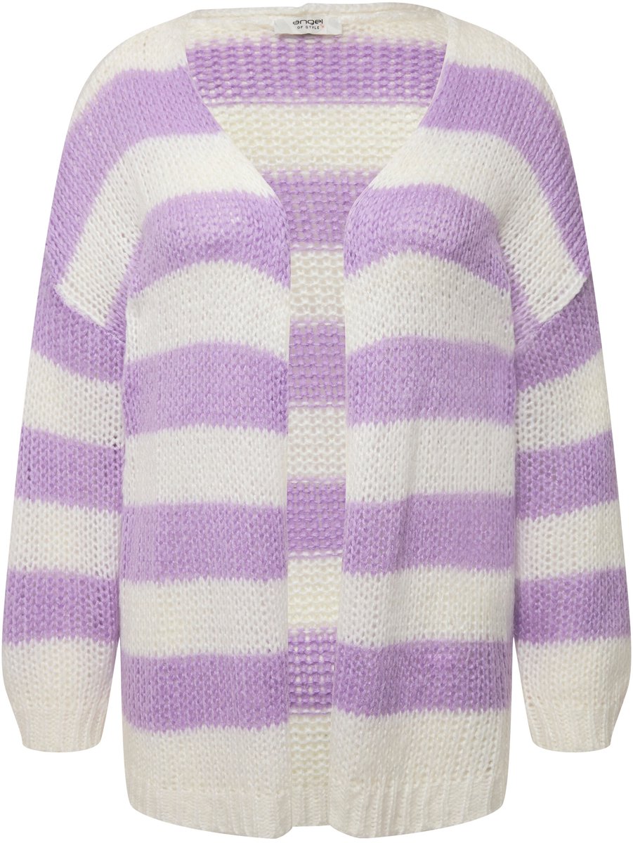 Angel of Style - Dames - Cardigan oversized blokstrepen open model V-hals - Sering - Maat 52