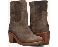 Shabbies Puk Ankie Enkellaarsjes Dames - Taupe - Maat 39