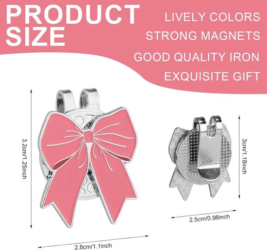 Roze Boogvormige Golfbal Marker Hoedclip met Sterke Magnetische Golfbal Marker - Accessoires voor Golfer - Roze - Handig en Stijlvol van Merkloos — afbeelding 3