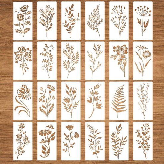 50 Pochoirs Fleurs Papillons Oiseaux Biglumin - Réutilisables Pour Peinture Murale Et DIY Créatif