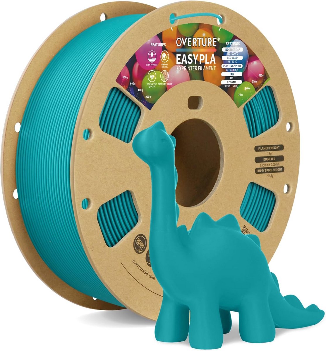 3D Printer Filament PLA 1.75 mm Voor Beginners 1 kg - Sterk en Betrouwbaar FDM Printmateriaal