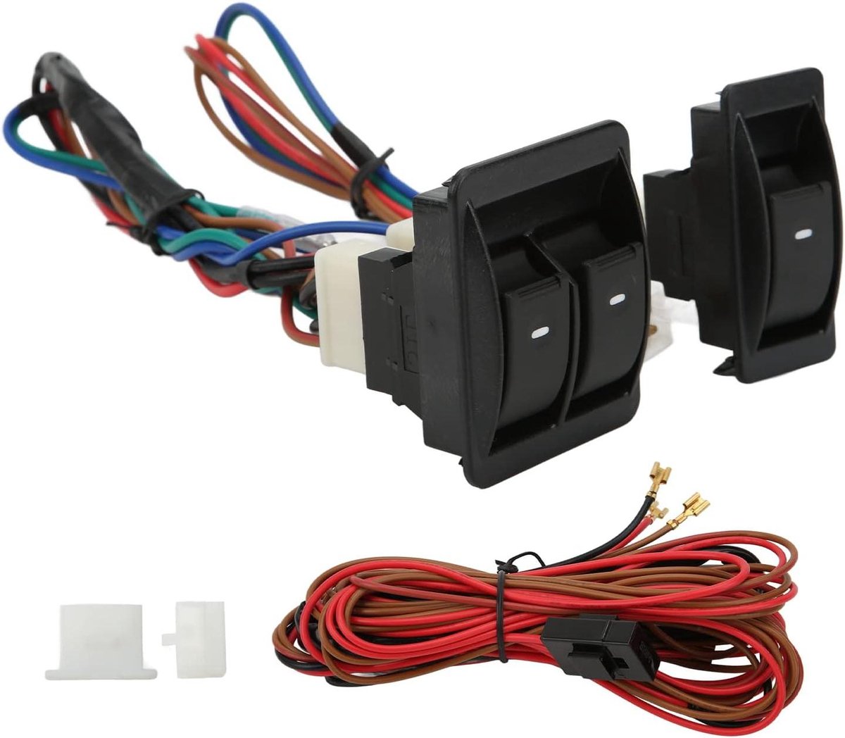 Schakelaar Ruitbediening Elektrische Auto - Universele Kit voor 2 Deuren - 5-delig