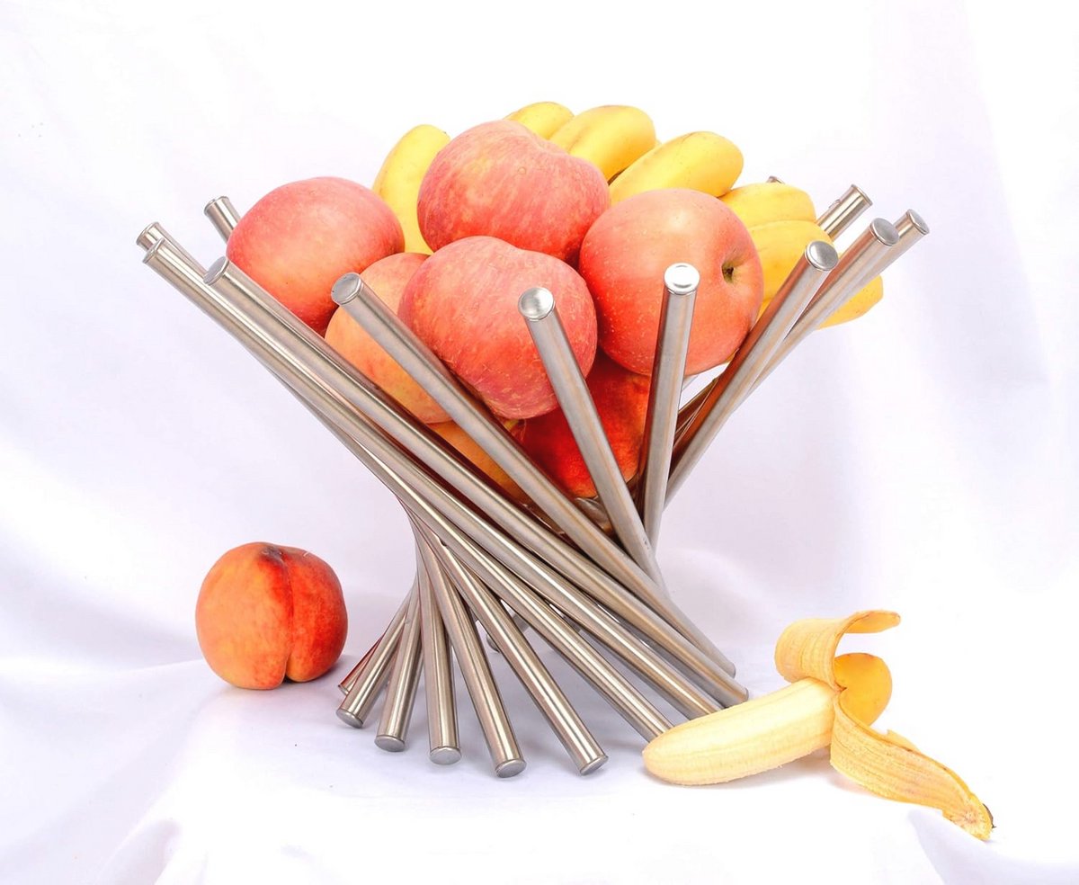 Creatieve roestvrijstalen fruitschaal met gratis dunschiller