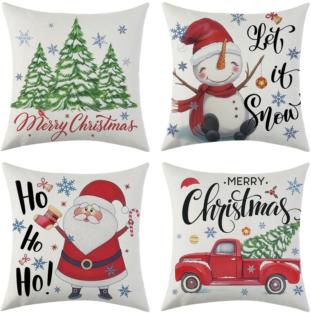 Unyqoos Decoratieve kussensloop met kerstthema voor feestelijke sfeer in huis wit